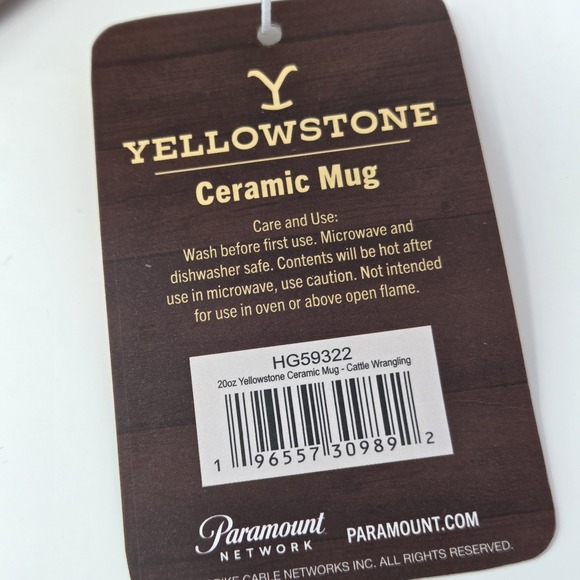 Yellowstone Bunkhouse Mug Dutton Ranch Cowboy Protect The Brand 20oz NWT - Picture 6 of 8